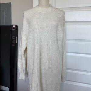 White sweater dress